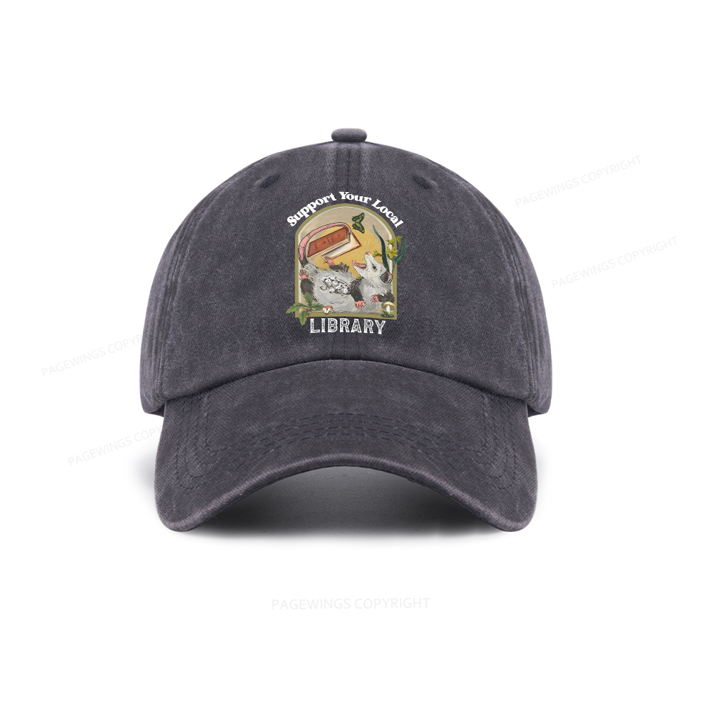 Pagewings Library Readers Make Leaders Jersey Short Sleeve Tee Washed Cap