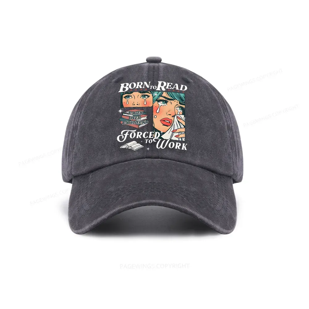 Pagewings Born To Read Bookish Washed Cap