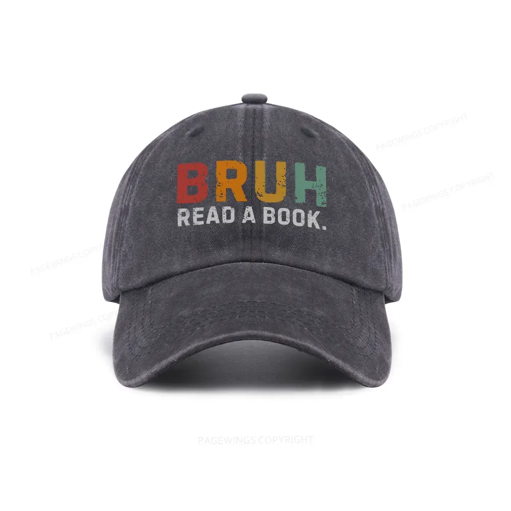 Pagewings Read A Book Bruh Washed Cap