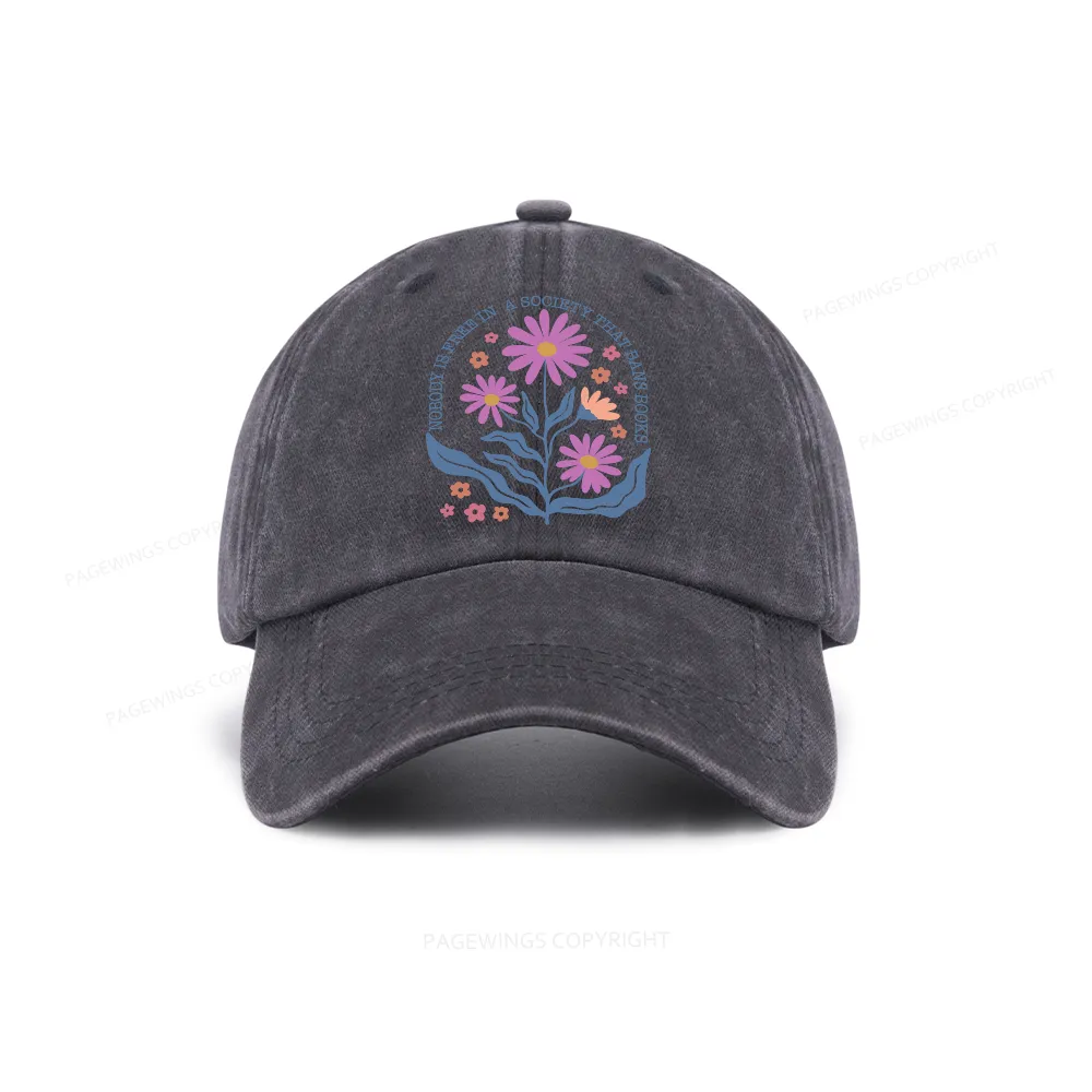 Pagewings Read Banned Books, Social Justice Gift Washed Cap