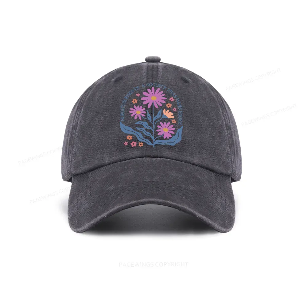 Pagewings Read Banned Books, Social Justice Gift Washed Cap
