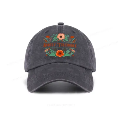 Pagewings Barely Tolerable Book Lover Bookish Washed Cap