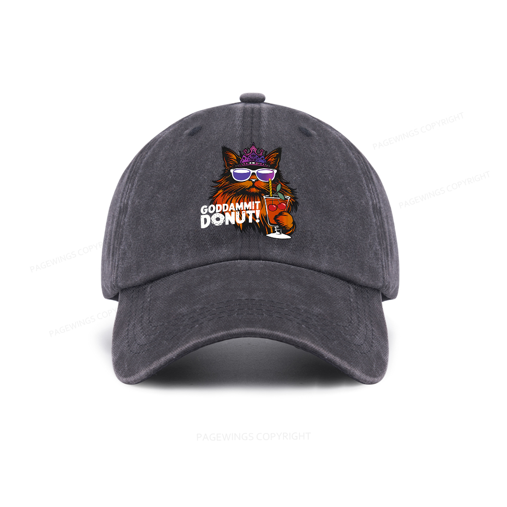 Pagewings Goddammit Donut Washed Cap