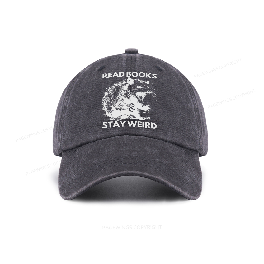 Pagewings Read Books Stay Weird Washed Cap