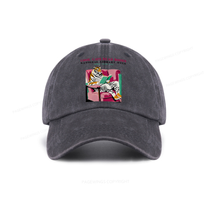 Pagewings Library Week Poster 1996 Washed Cap