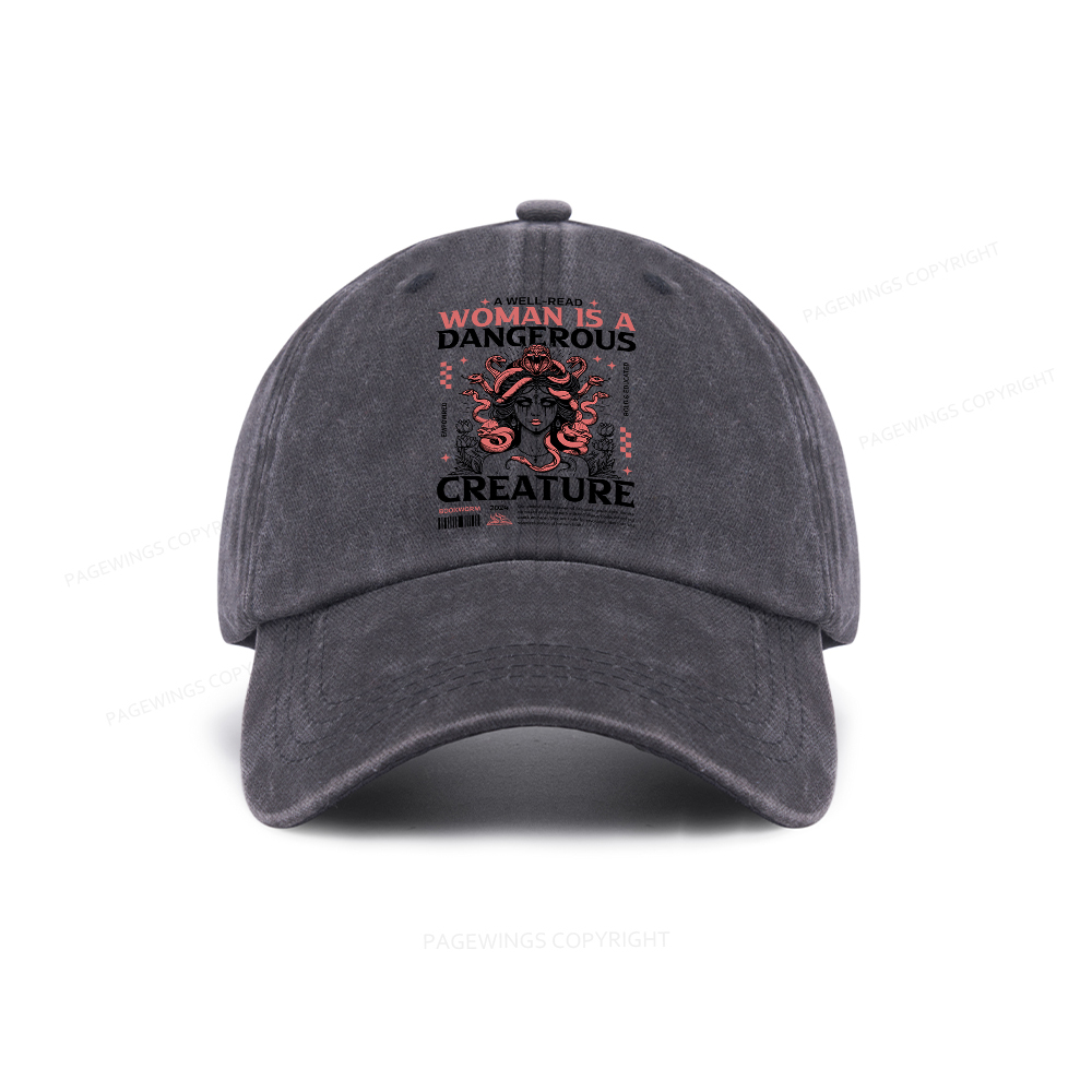 Pagewings A Well-Read Woman is A Dangerous Creature Washed Cap