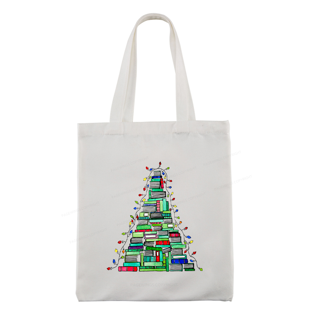 Pagewings Christmas Book Tree Tote Bag