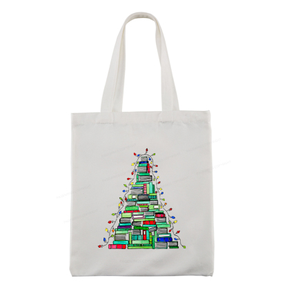 Pagewings Christmas Book Tree Tote Bag