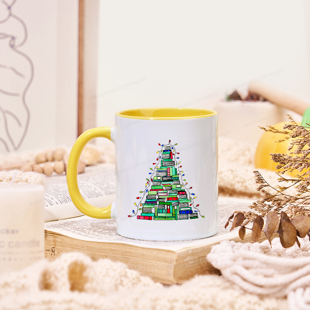 Pagewings Christmas Book Tree Mug