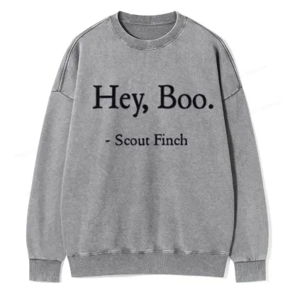 Pagewings HEY BOO Unisex Washed Sweatshirt