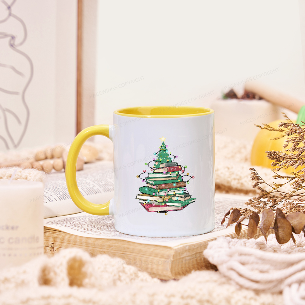 Pagewings Christmas Book Tree Mug