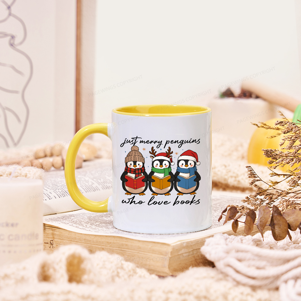 Pagewings Just Merry Penguins Who Love Books Mug