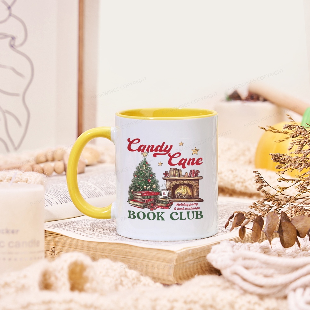 Pagewings Candy Cane Christmas Book Club Mug