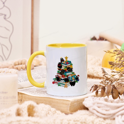 Pagewings Cute Cats Books Christmas Tree Mug