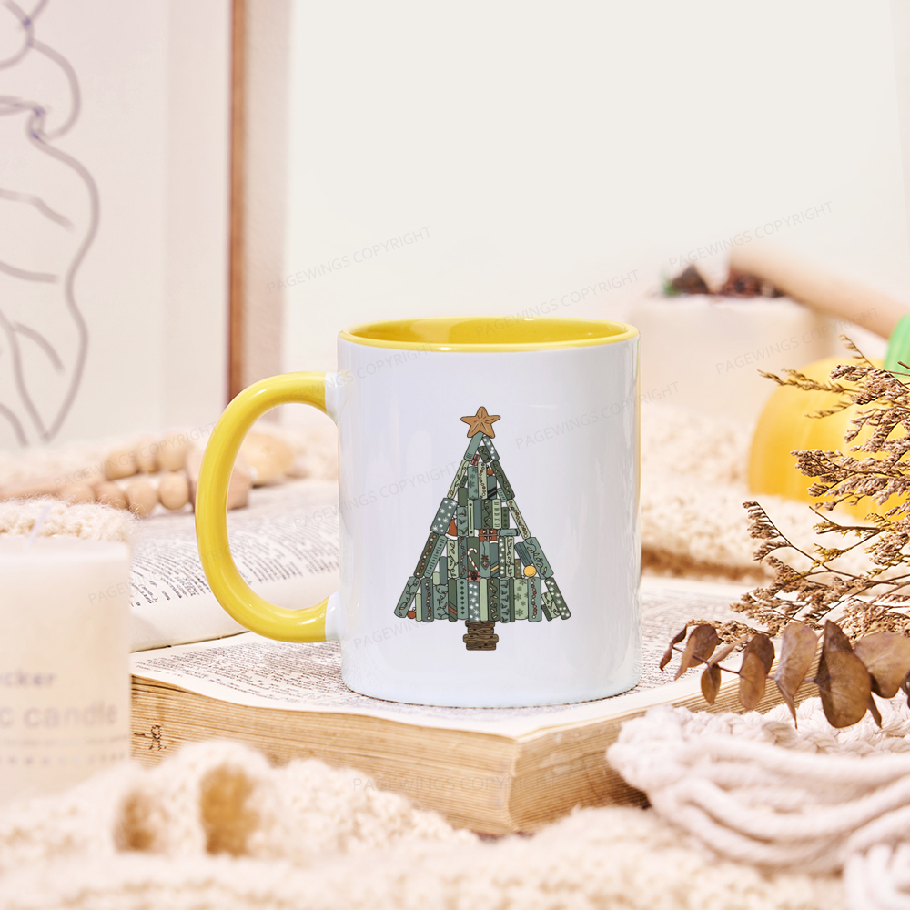 Pagewings Christmas Book Tree Mug