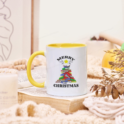 Pagewings Merry Christmas Book Tree Mug