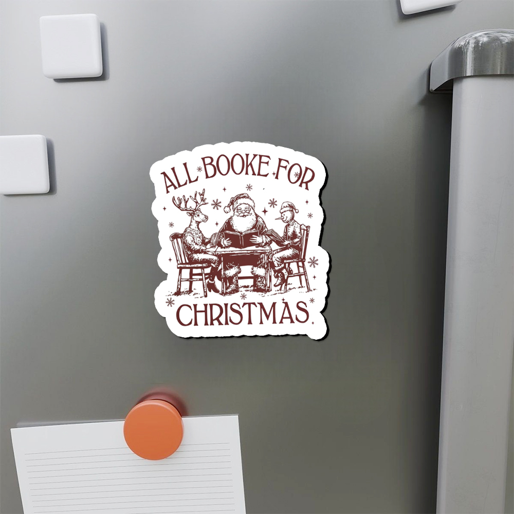 Pagewings Retro All Booked For Christmas Fridge Magnet