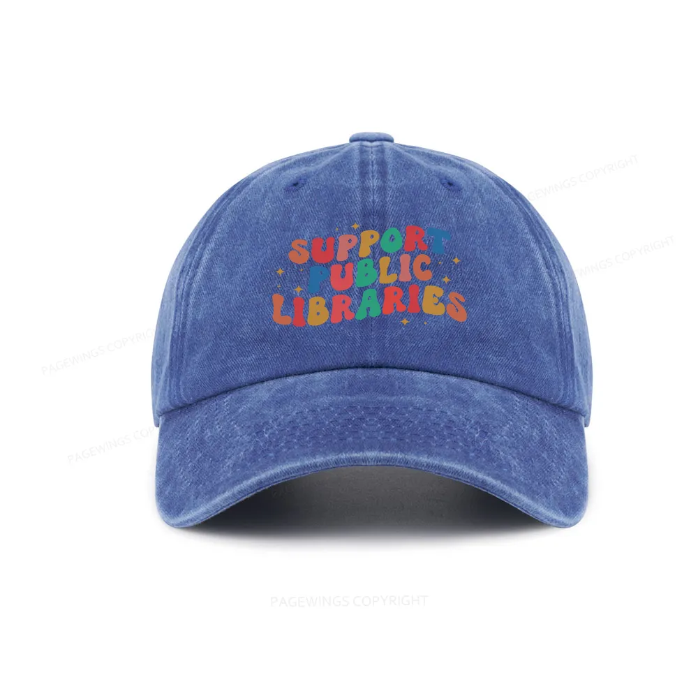 Pagewings Public Library Sweatshirt Washed Cap