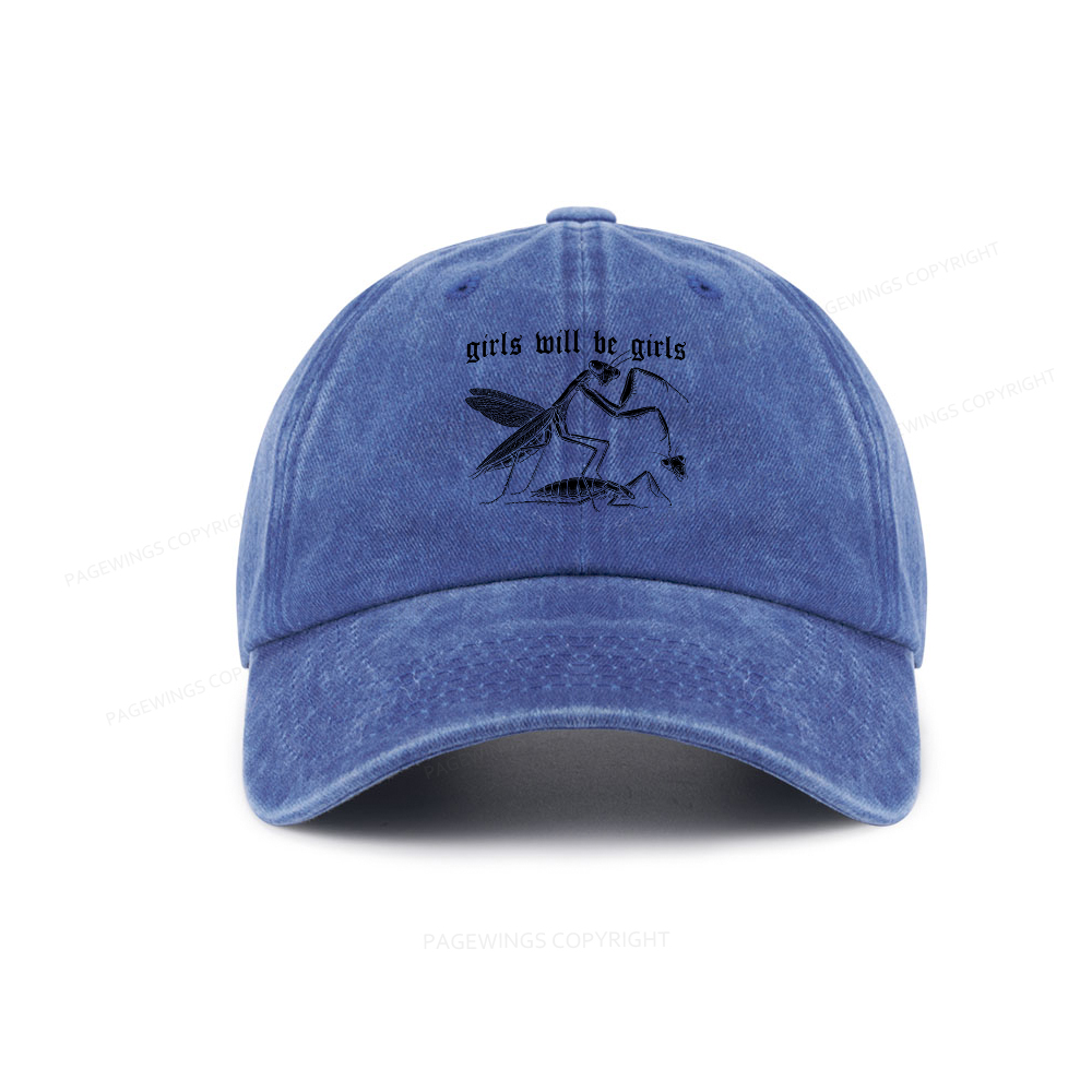Pagewings Girls Will Be Girls Washed Cap