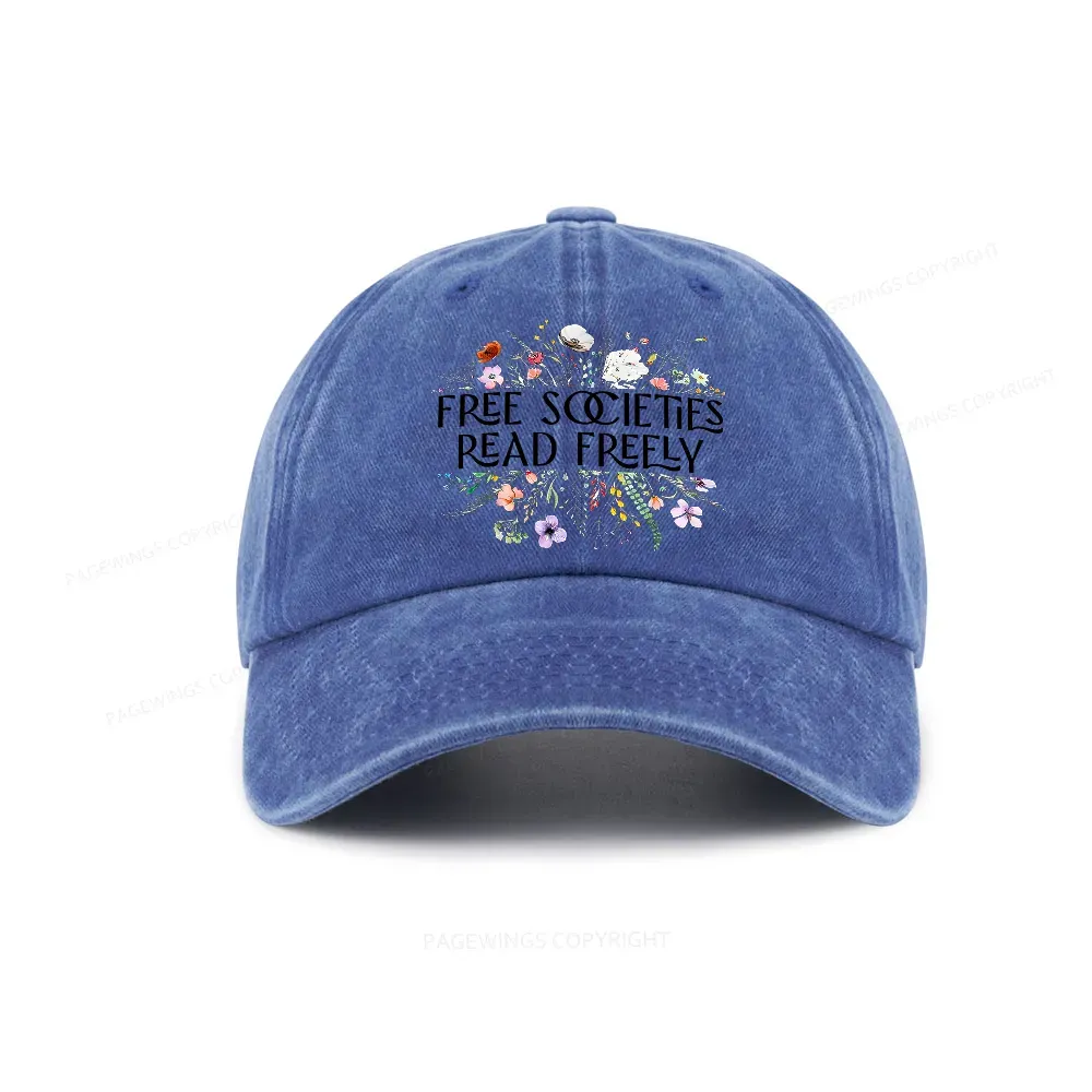 Pagewings Free Societies Read Freely Washed Cap