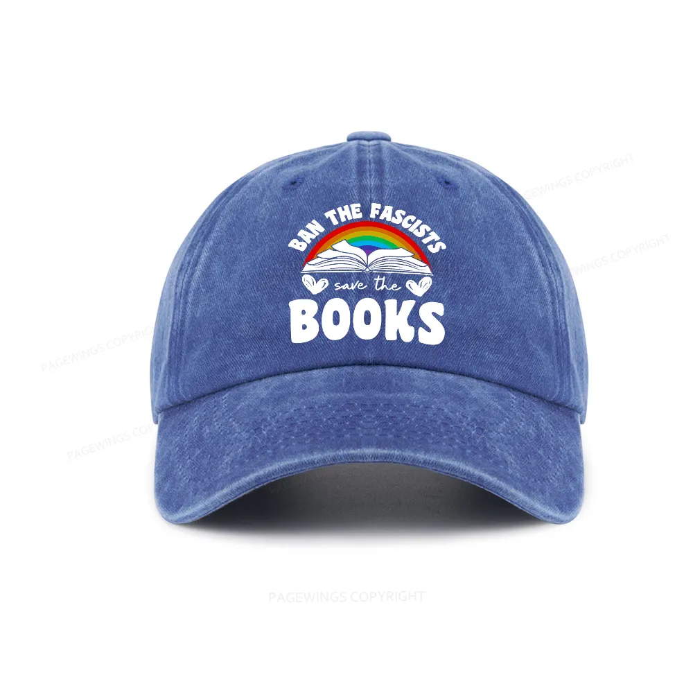 Pagewings Banned books Washed Cap