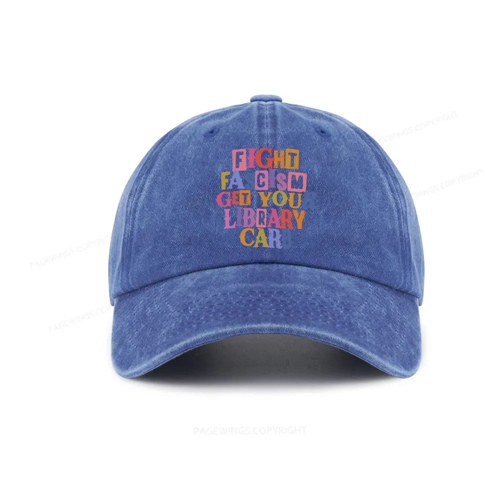 Pagewings Get Your Library Card Washed Cap