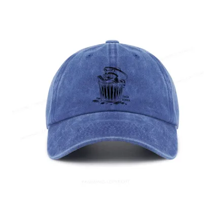 Pagewings Trash Reader Raccoon - Book Quote Washed Cap