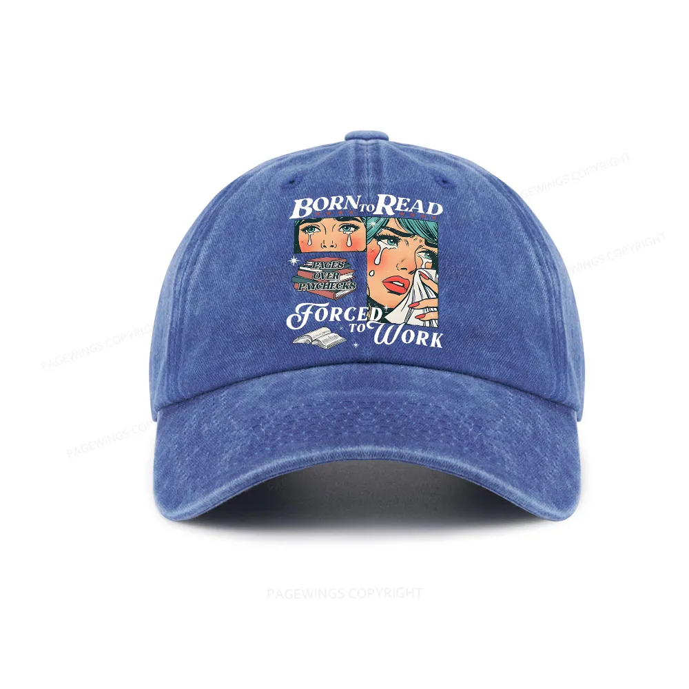 Pagewings Born To Read Bookish Washed Cap