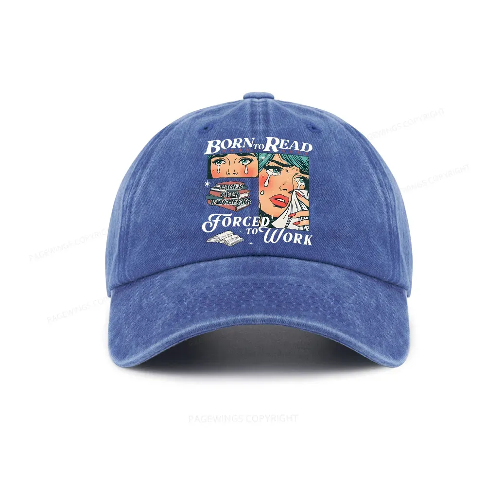 Pagewings Born To Read Bookish Washed Cap