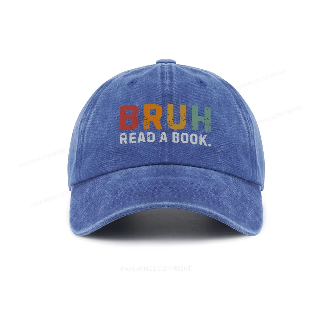Pagewings Read A Book Bruh Washed Cap