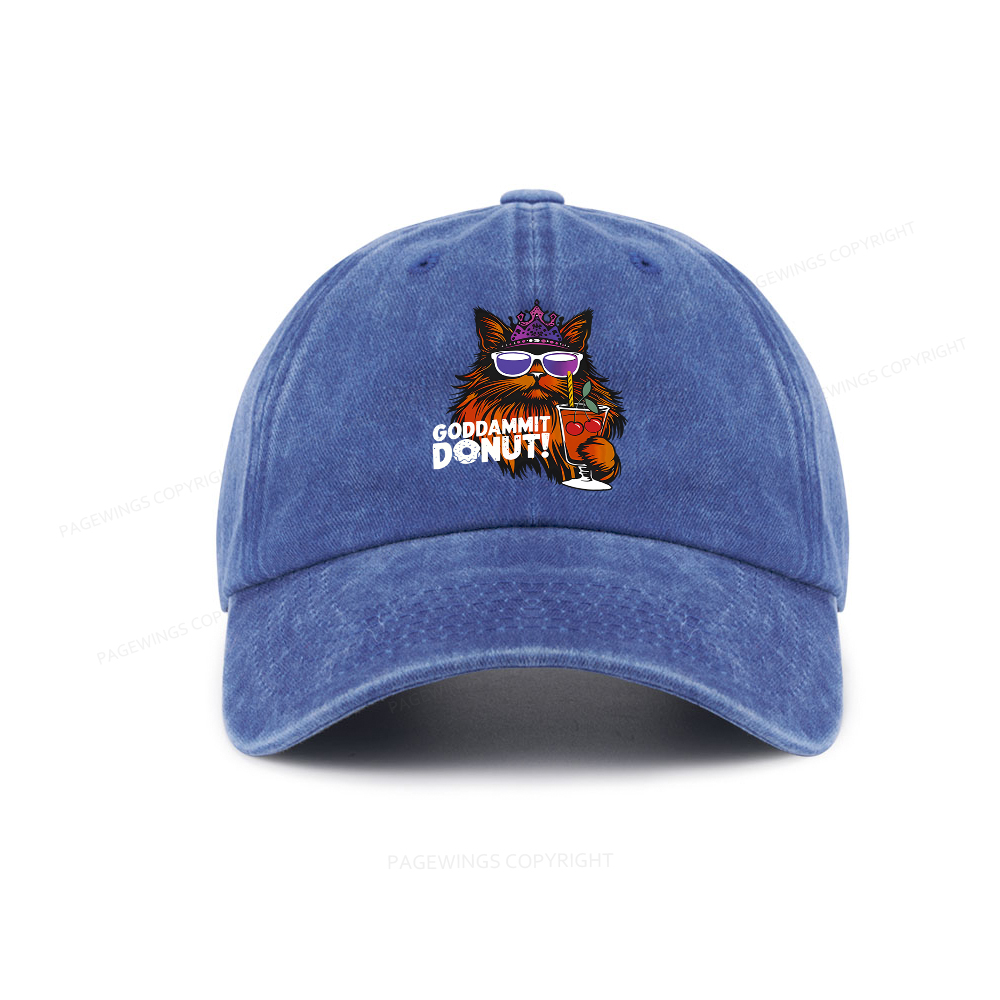 Pagewings Goddammit Donut Washed Cap