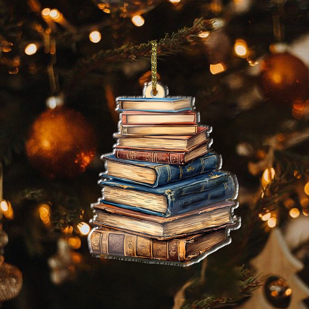 Pagewings Personalized Christmas Bookworm Girl Ornament