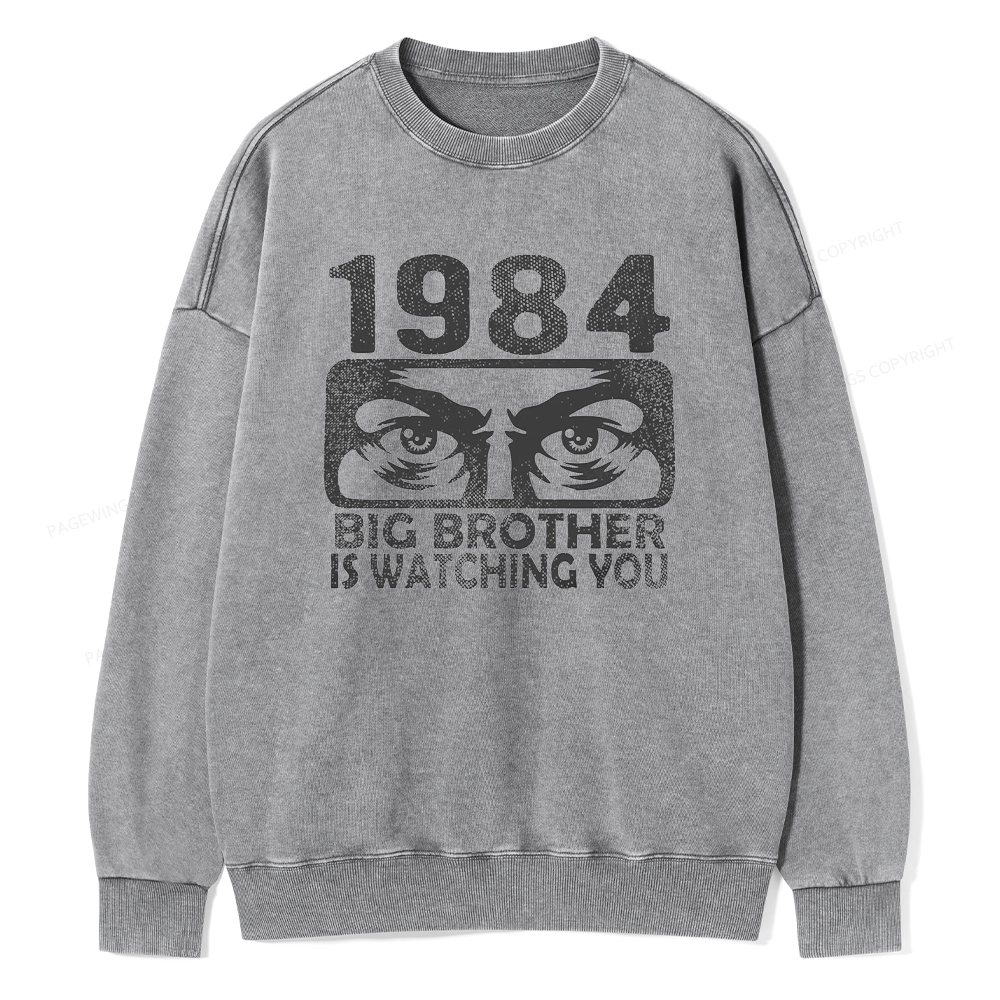 Pagewings Big Brother is Watching You Unisex Washed Sweatshirt