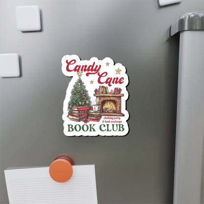 Pagewings Candy Cane Christmas Book Club Fridge Magnet
