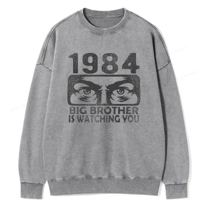 Pagewings Big Brother is Watching You Unisex Washed Sweatshirt