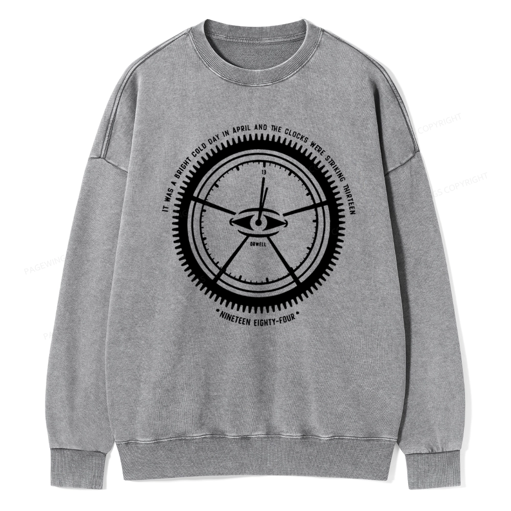 Pagewings Nineteen Eighty-Four Unisex Washed Sweatshirt