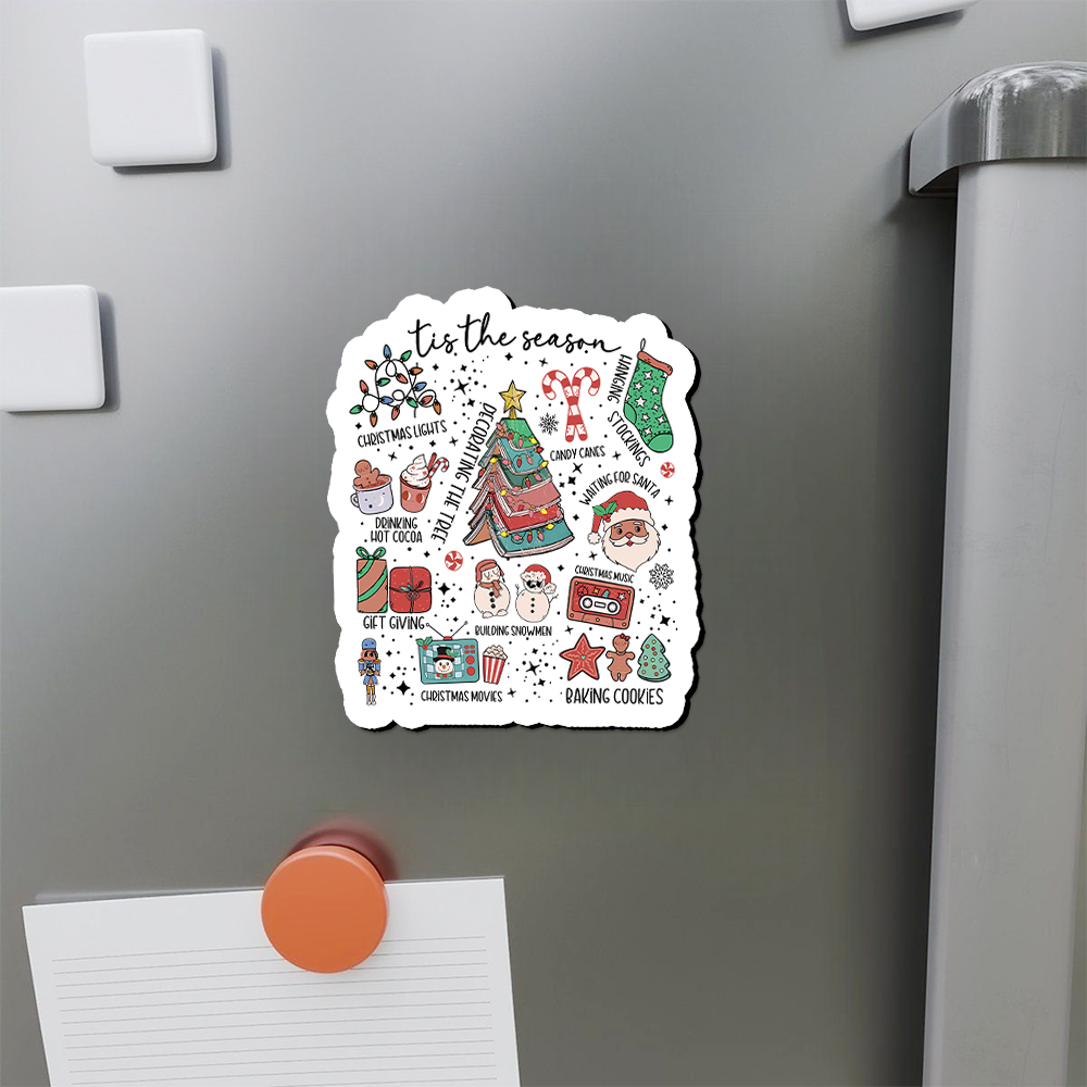 Pagewings Book Lover Retro Christmas Fridge Magnet