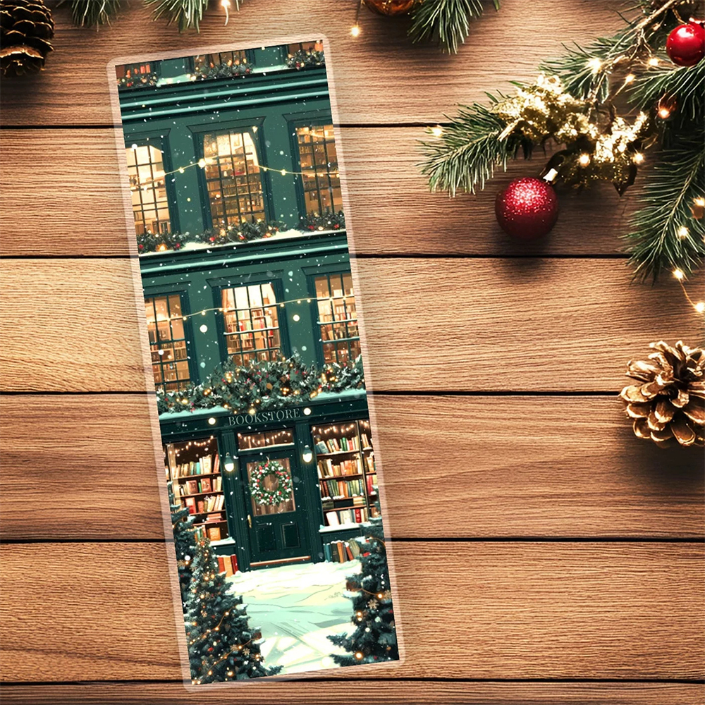 Pagewings Cozy Christmas Bookstore Bookmark