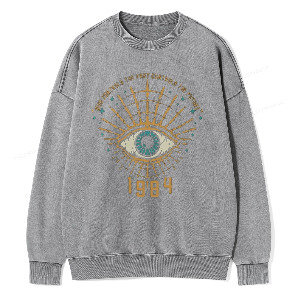 Pagewings George Orwell 1984  Unisex Washed Sweatshirt