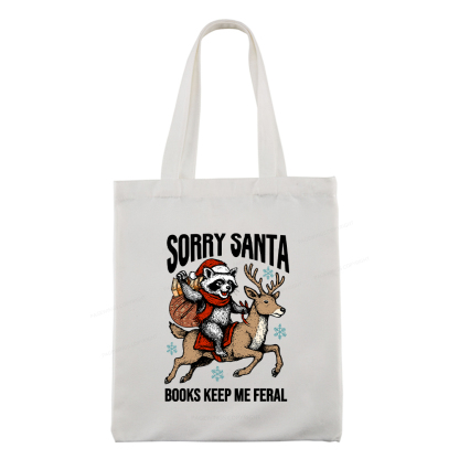 Pagewings Sorry Santa Books Keep Me Feral Tote Bag