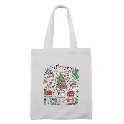Pagewings Book Lover Retro Christmas Tote Bag