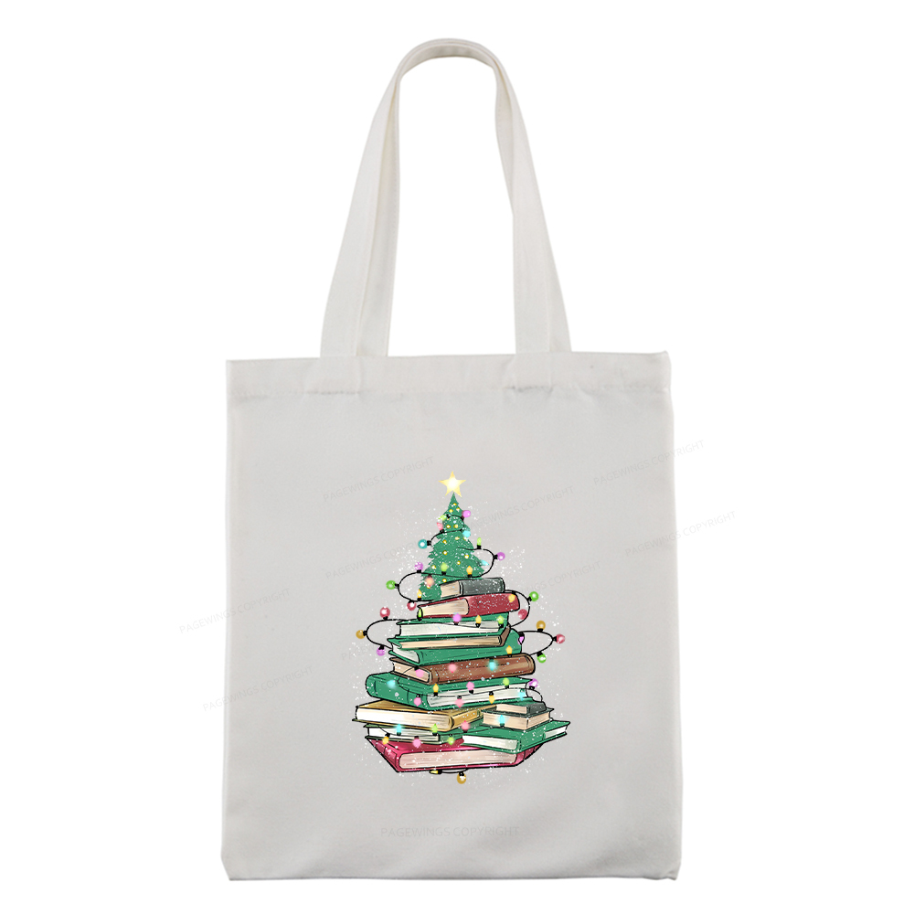 Pagewings Christmas Book Tree Tote Bag