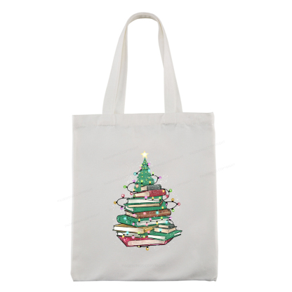 Pagewings Christmas Book Tree Tote Bag