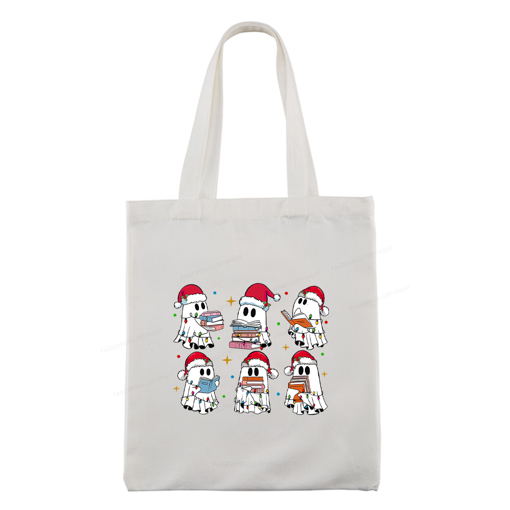 Pagewings Christmas Book Ghost Tote Bag