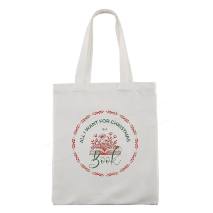 Pagewings Book Lover Christmas Tote Bag