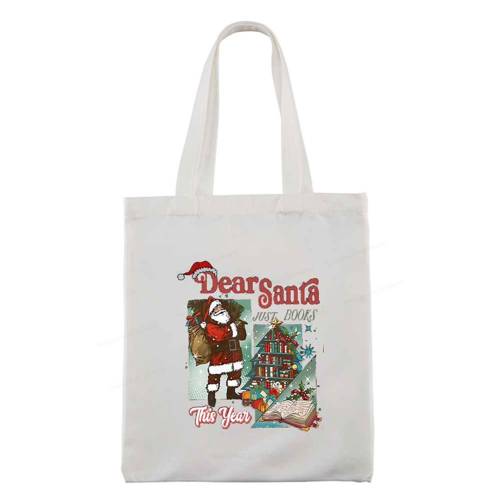 Pagewings Christmas Santa Reader Holiday Tote Bag