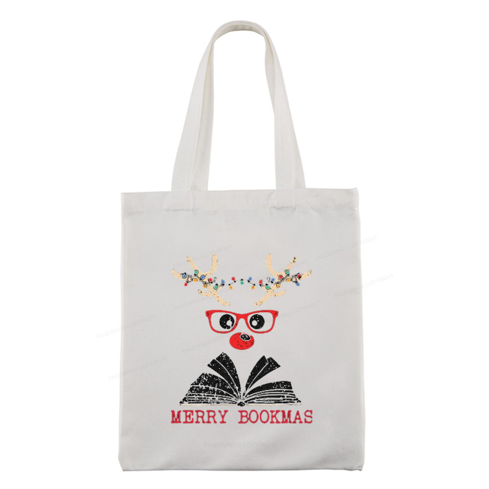 Pagewings Christmas Reindeer Reading Tote Bag