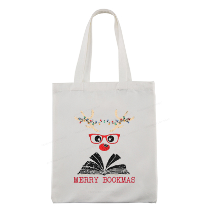 Pagewings Christmas Reindeer Reading Tote Bag