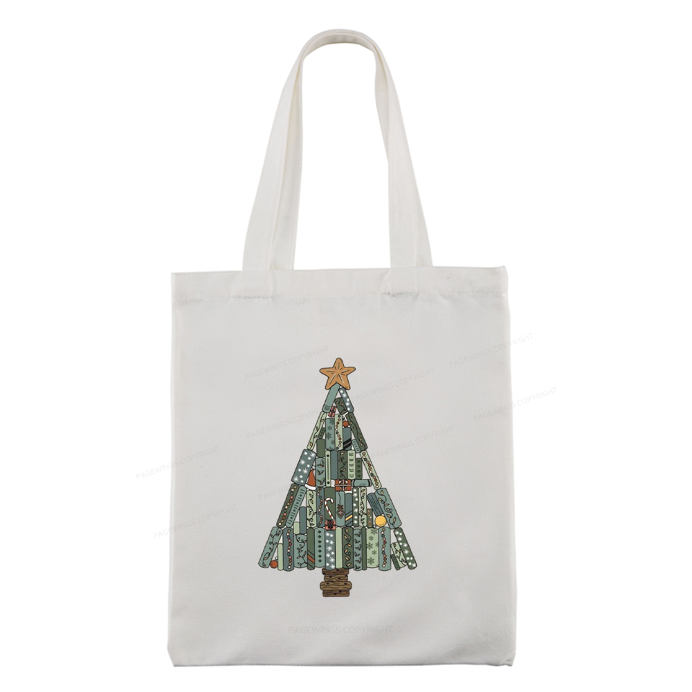 Pagewings Christmas Book Tree Tote Bag