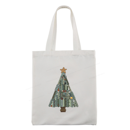 Pagewings Christmas Book Tree Tote Bag